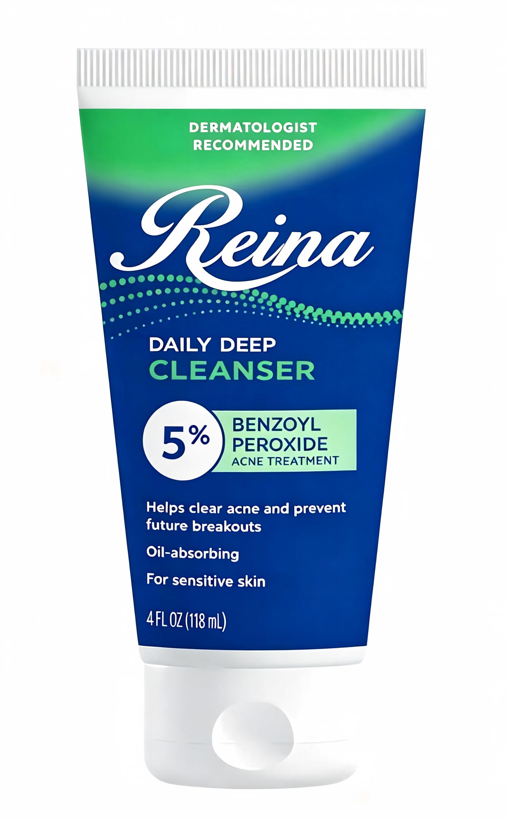 5% Benzoyl Peroxide Daily Deep Cleanser Oil Absorbing Facial Cleanser For Sensitive Skin