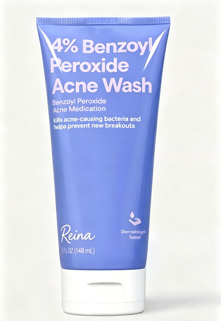 4% Benzoyl Peroxide Acne Wash Kills Acne Causing Bacteria Prevent New Breakouts Facial Cleanser
