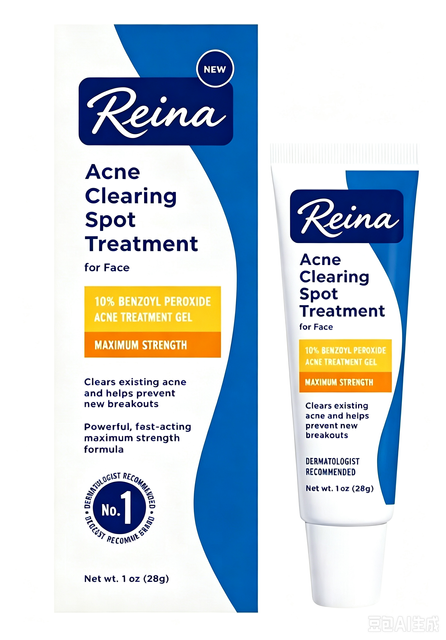 Acne Spot Treatment Gel 10% Benzoyl Peroxide Fast Acting Blemish Remover Facial Acne Gel