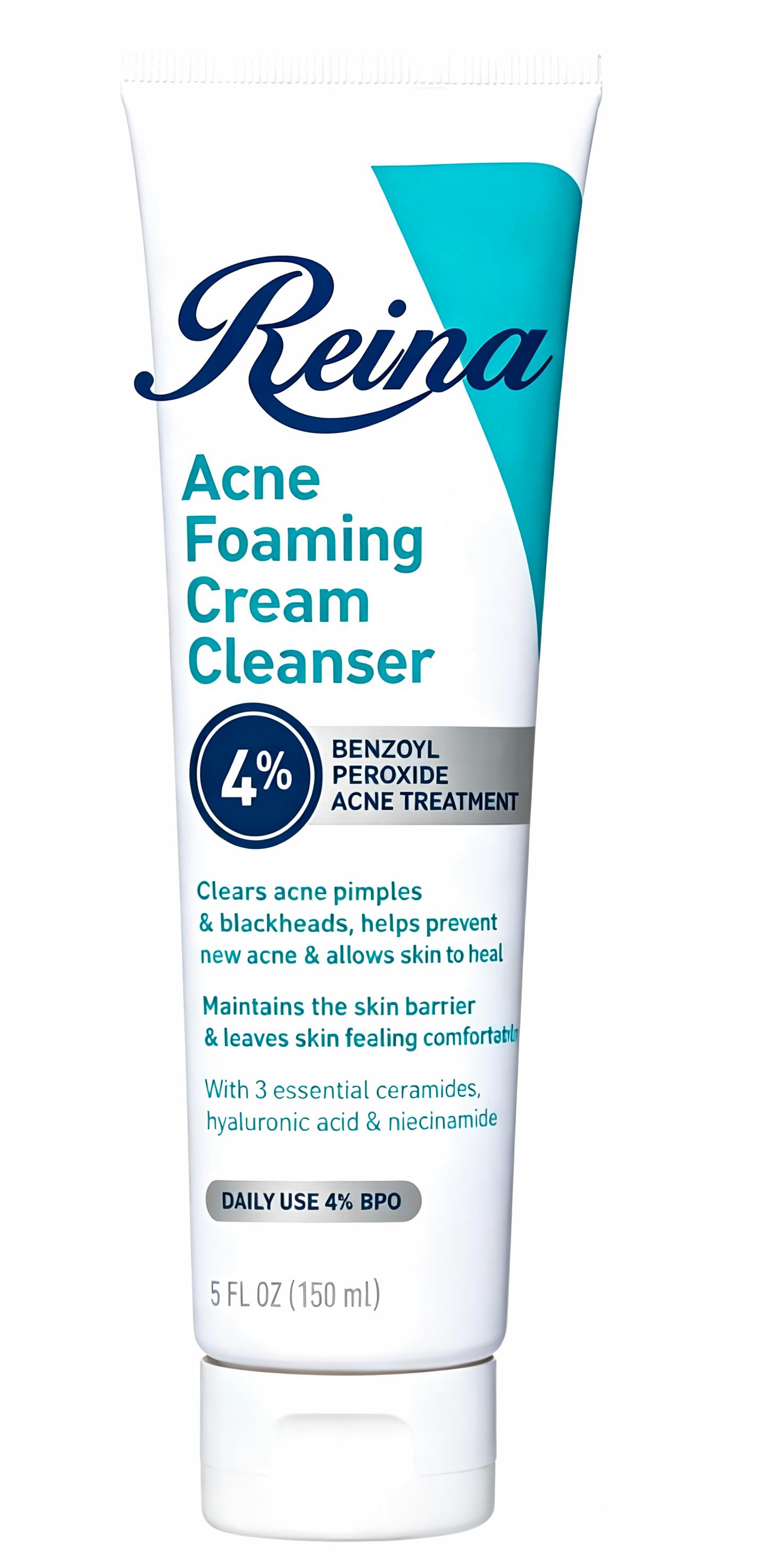 4% Benzoyl Peroxide Acne Foaming Cream Cleanser With Ceramides Hyaluronic Acid Niacinamide