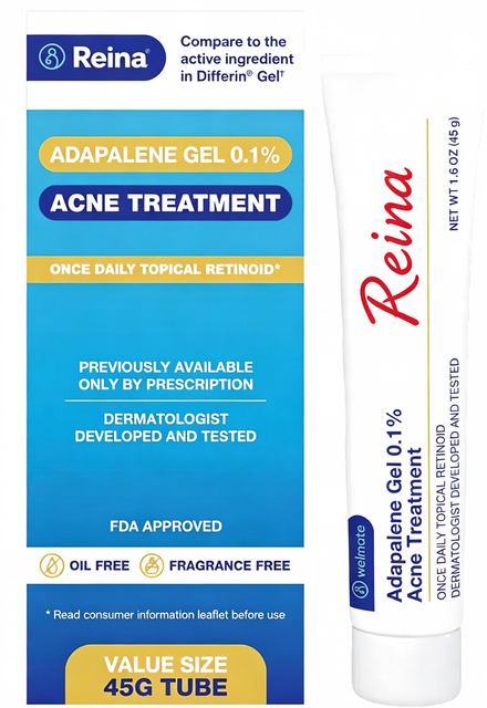 0.1% Adapalene Gel Once Daily Topical Retinoid Acne Treatment Gel 45g Value Size